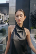 satin silk halter top 